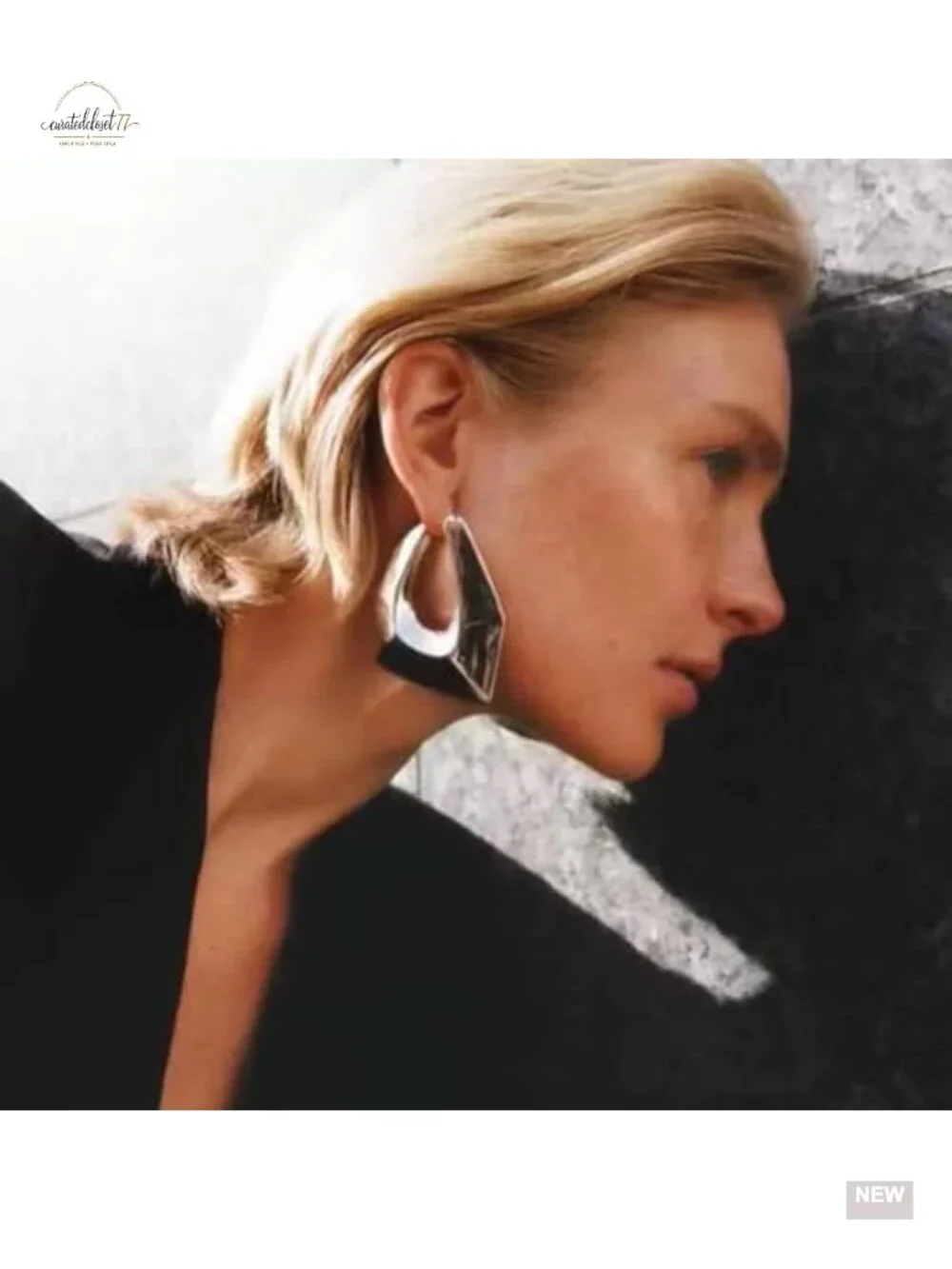 Big Gold Plated Statement Earrings Chunky Irregular Geometric Drop Dangle